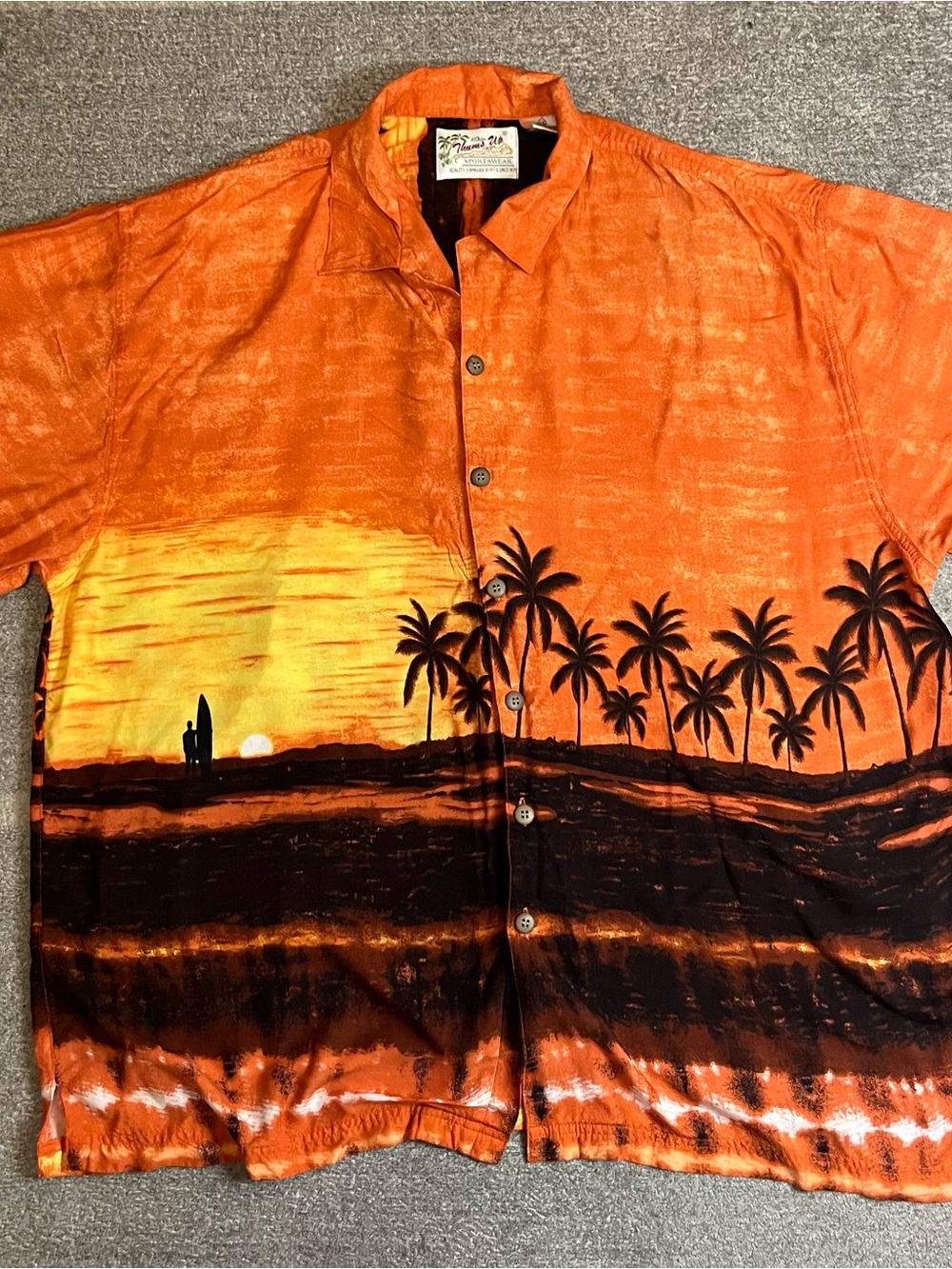 Hawaii size 2XL Thums up Hawaiian shirt sunset beach surfer soft comfy‎ shirt